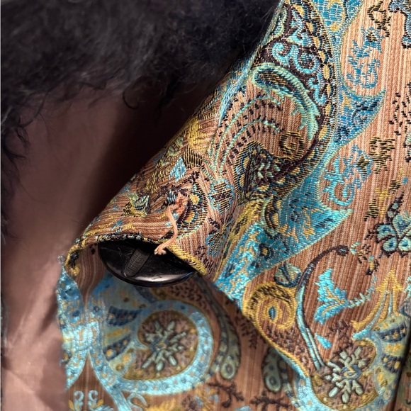 Tapestry Faux Fur Collar Jacket - Picture 11 of 13